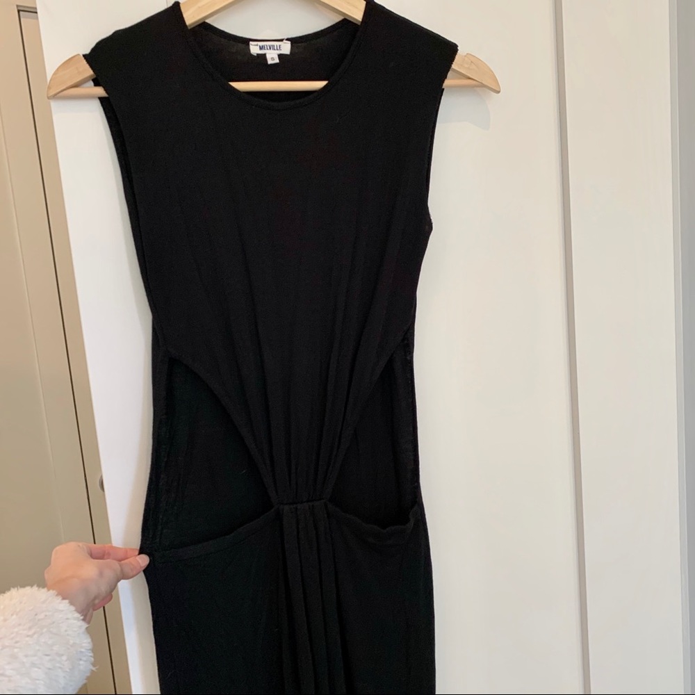 Rare~Brandy Melville Cutout Waist Black Maxi Dress